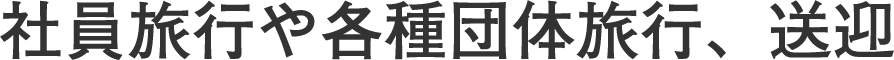 社員旅行や各種団体旅行、送迎